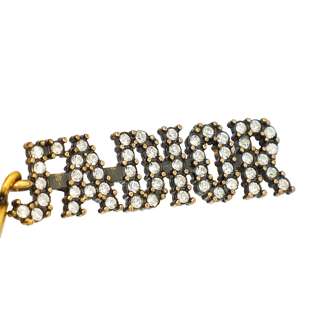 Christian Dior Ivory J'adior Crystal Drop Tribal Earrings