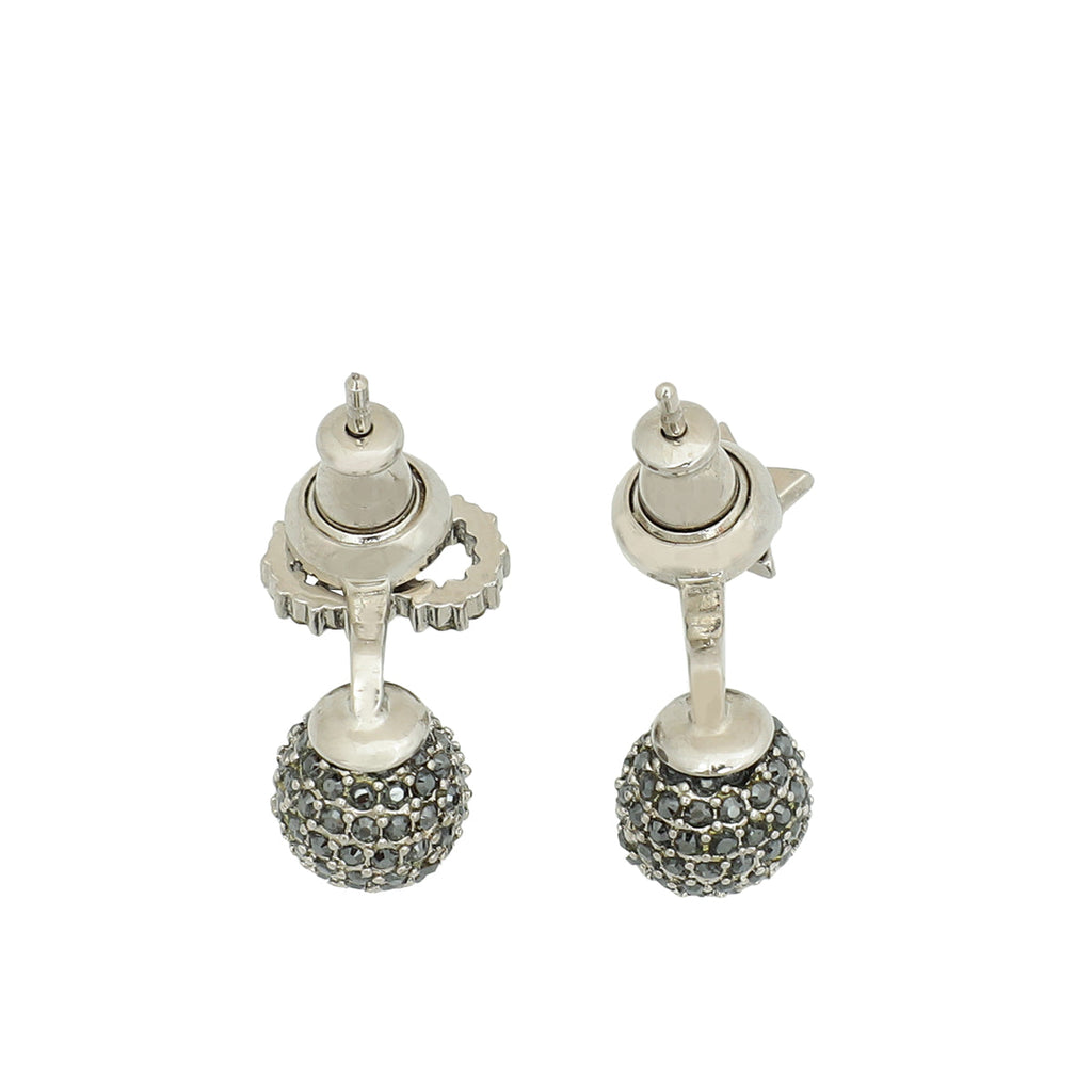 Christian Dior Grey Crystal Star CD Earrings