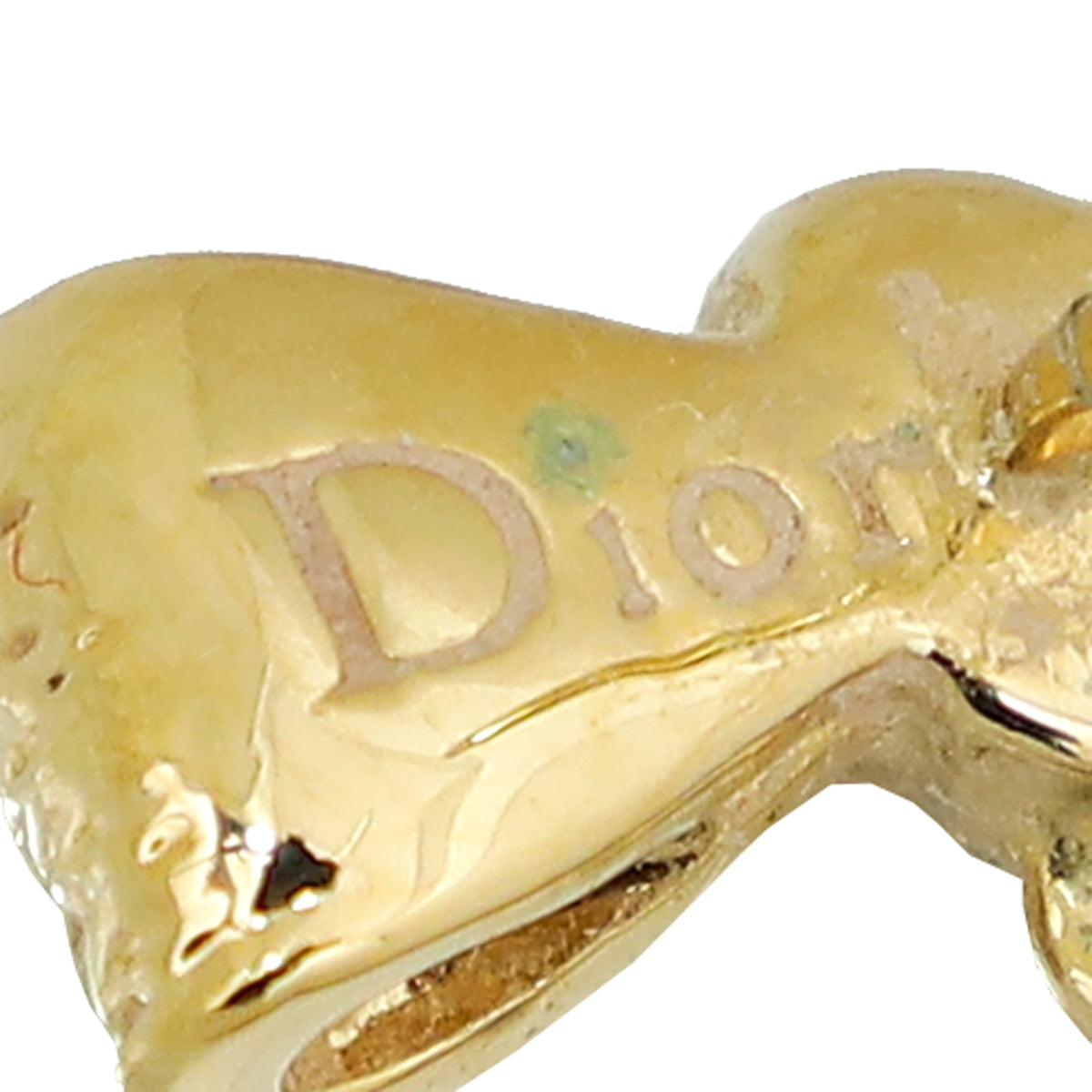 Christian Dior Gold Bow CD Drop Earrings