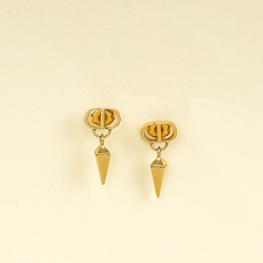 Christian Dior Gold Finish Petit CD Earrings