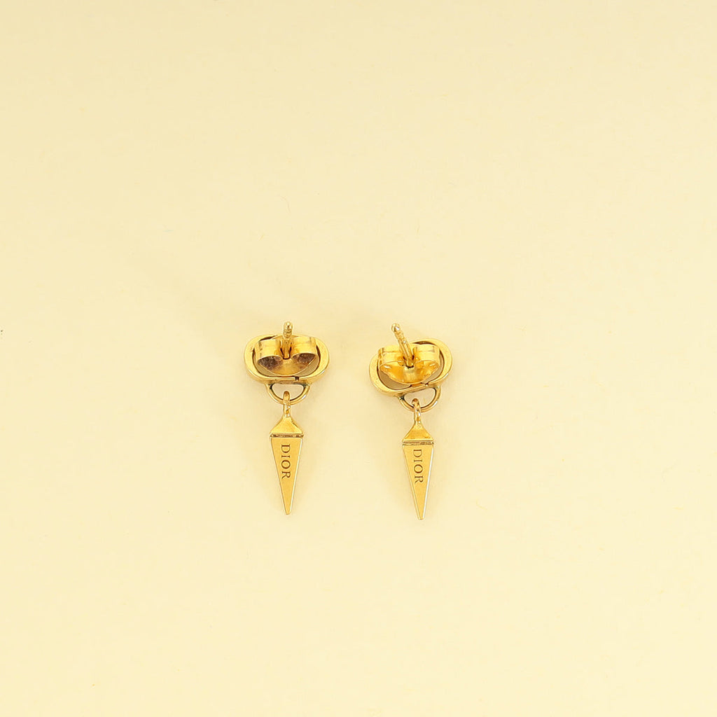 Christian Dior Gold Finish Petit CD Earrings