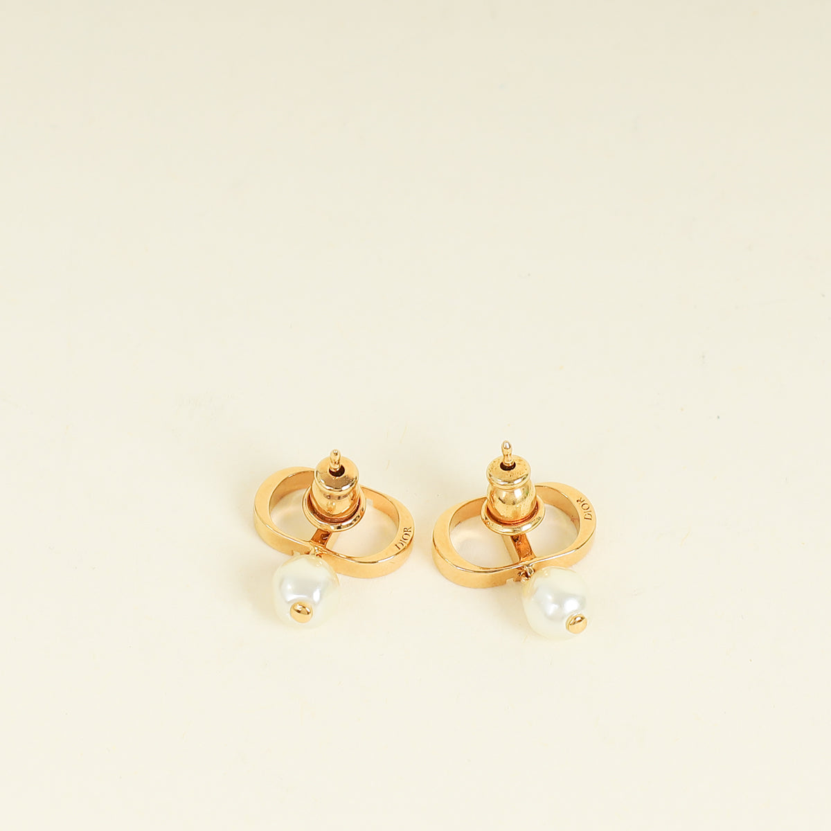 Christian Dior White Petit CD Earrings
