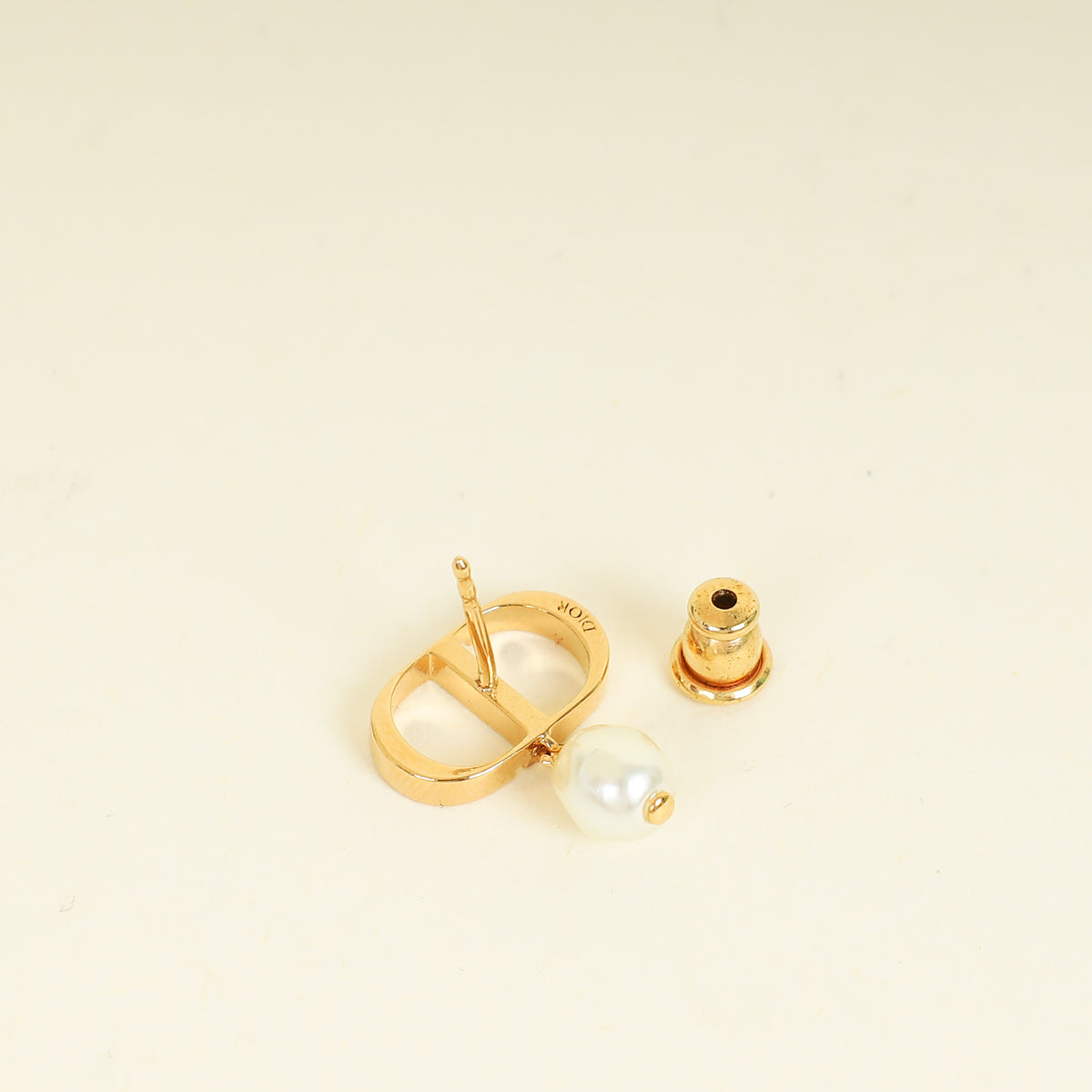 Christian Dior White Petit CD Earrings