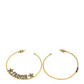 Christian Dior Aged Brass Metal J'Adior Hoop Earrings