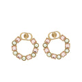 Christian Dior Bronze Petit CD Crystal Pearl Earrings