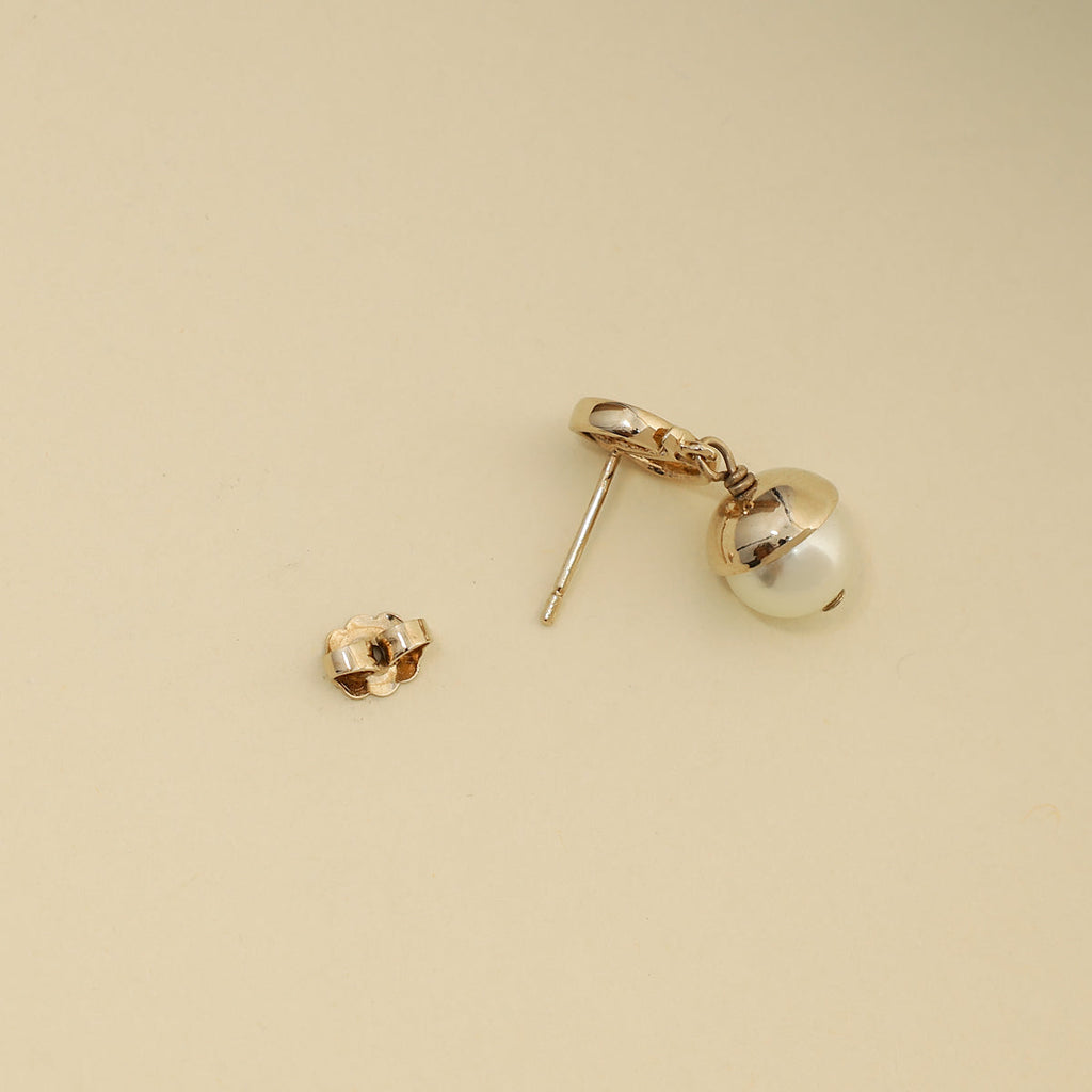Christian Dior Pearl CD Drop Earrings