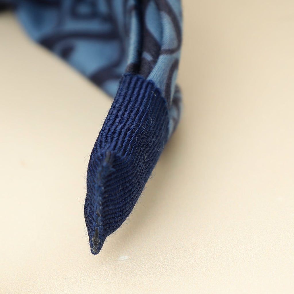 Christian Dior Dark Blue Oblique Cotton Poplin Kid's Headband