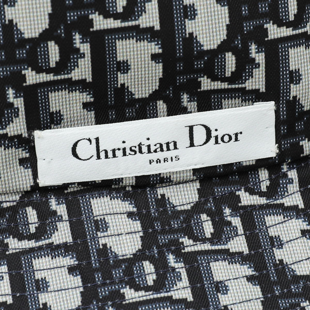 Christian Dior Navy Blue Oblique Teddy- D Reversible Short Brim Bucket Hat
