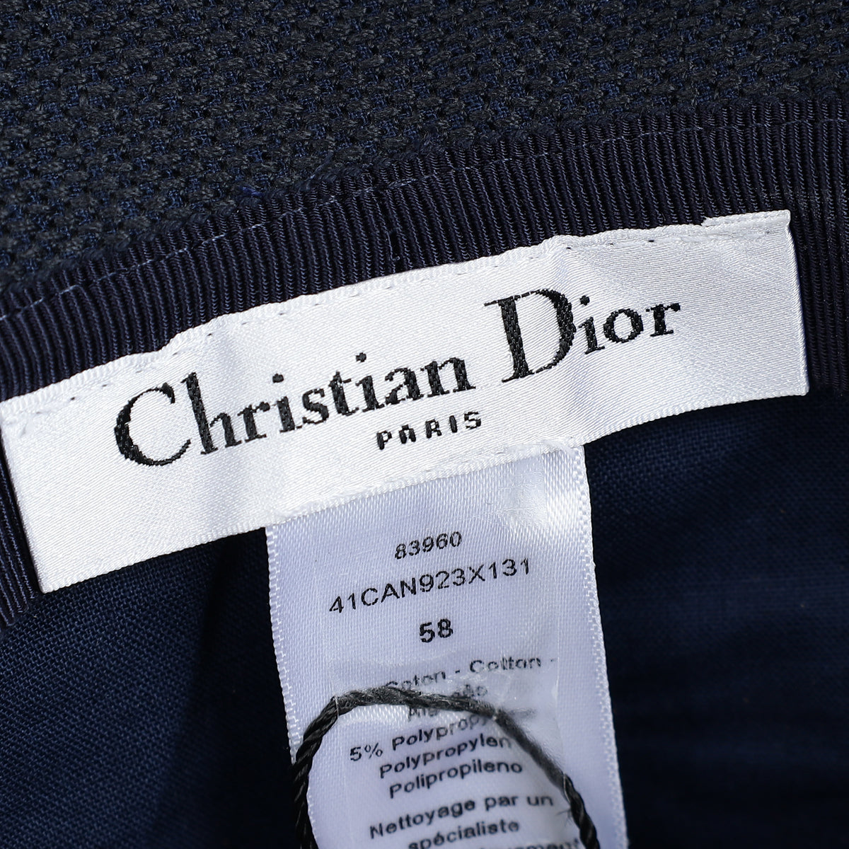 Christian Dior Bicolor D-Bobby Macrocannage Small Brim Bucket Hat 58