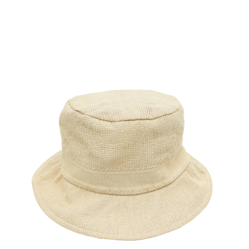 Christian Dior Beige Logo Embroidered Cotton Bucket Hat