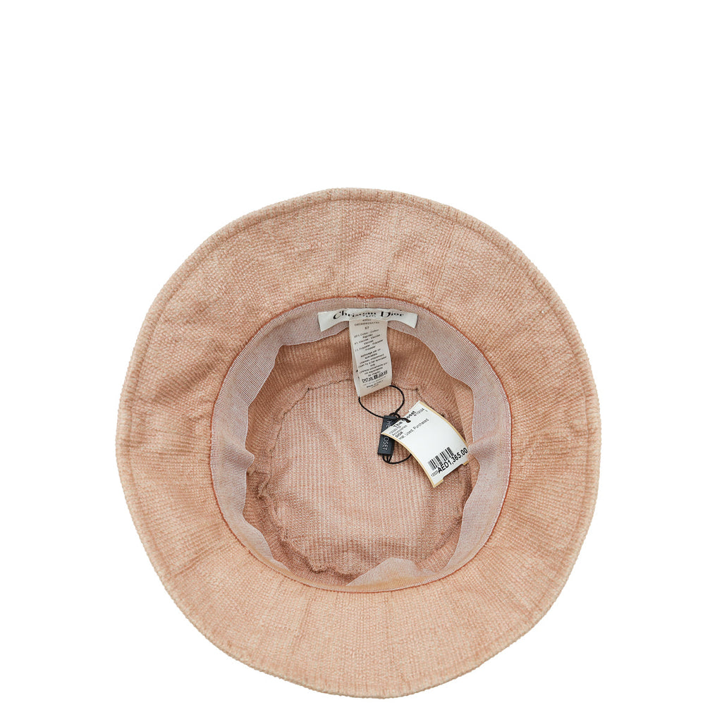 Christian Dior Pink Logo Embroidered Cotton Bucket Hat