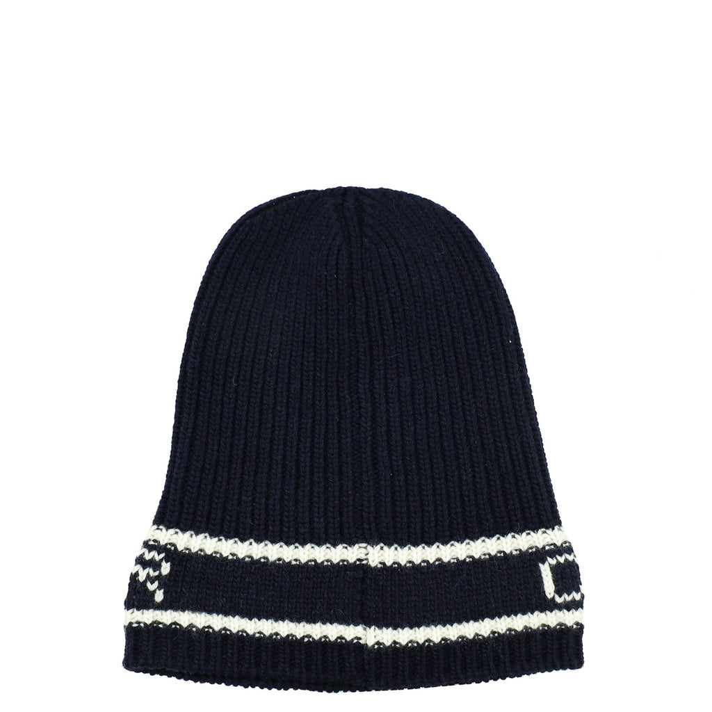 Christian Dior Bicolor Wool Cashmere Star Beanie