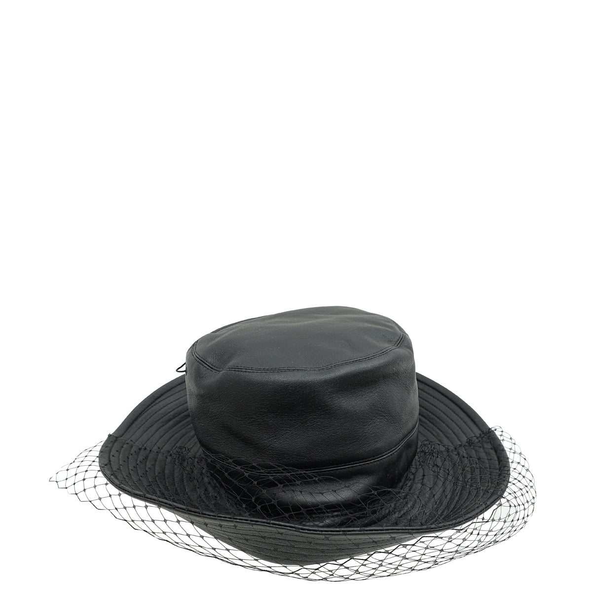 Christian Dior Black Teddy-D Bob Bucket Hat W/ Veil