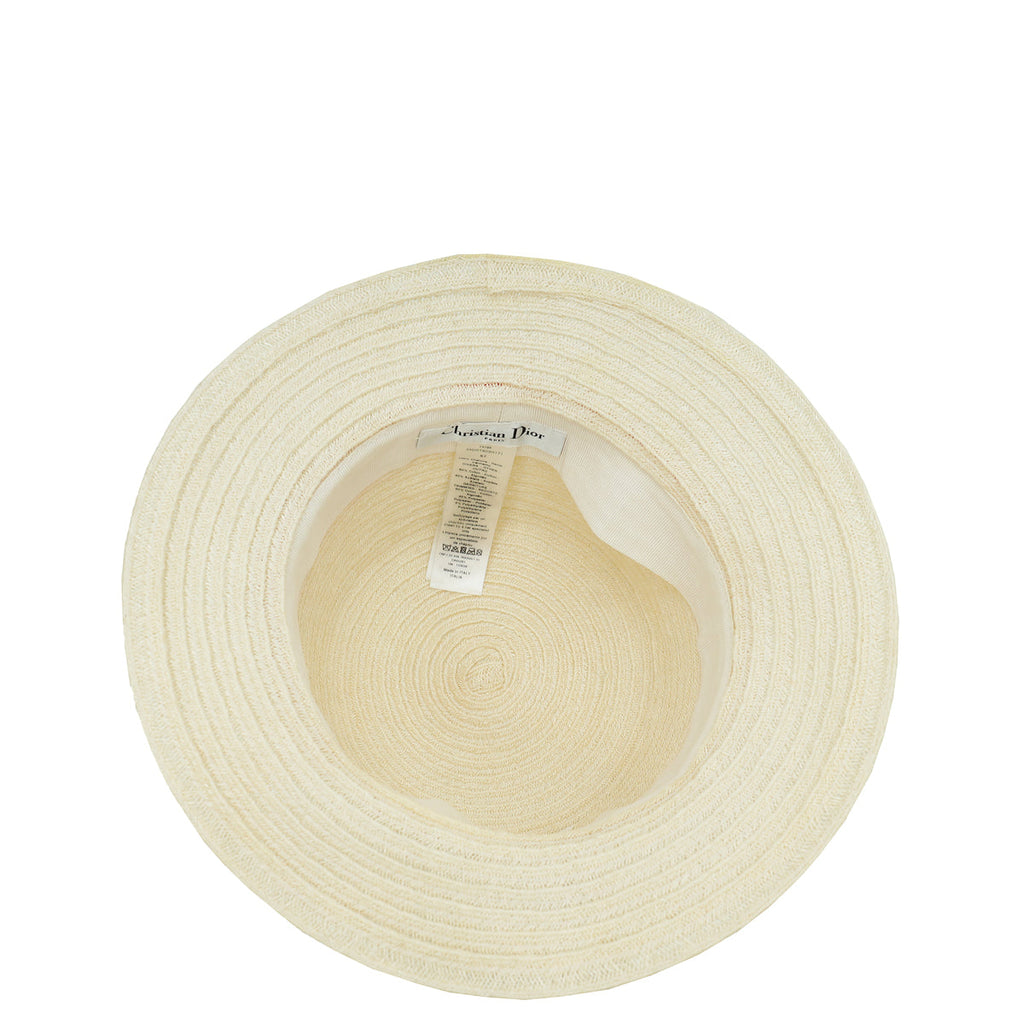 Christian Dior Bicolor Straw Bucket Hat