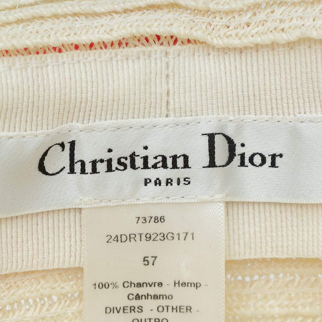 Christian Dior Bicolor Straw Bucket Hat