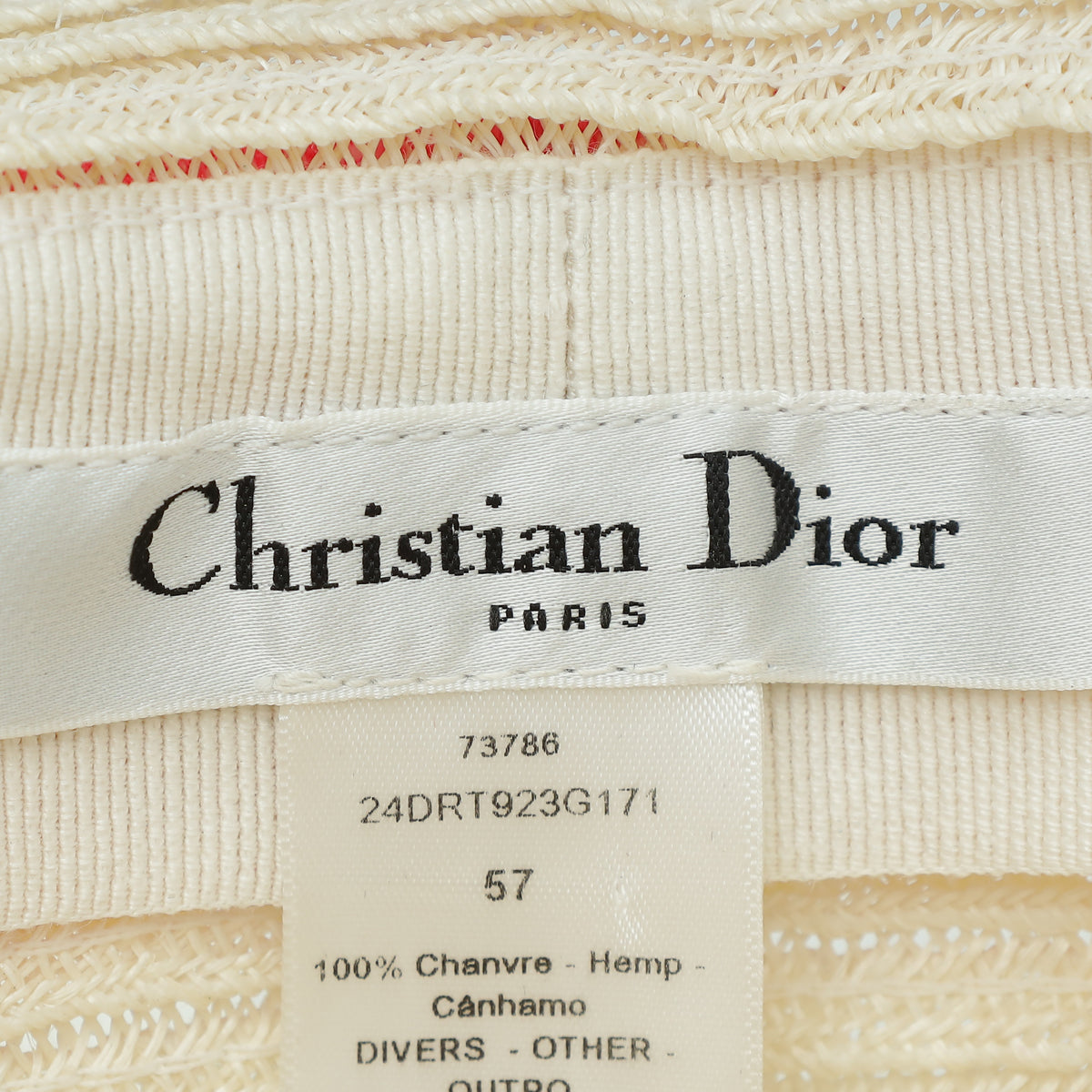 Christian Dior Bicolor Straw Bucket Hat