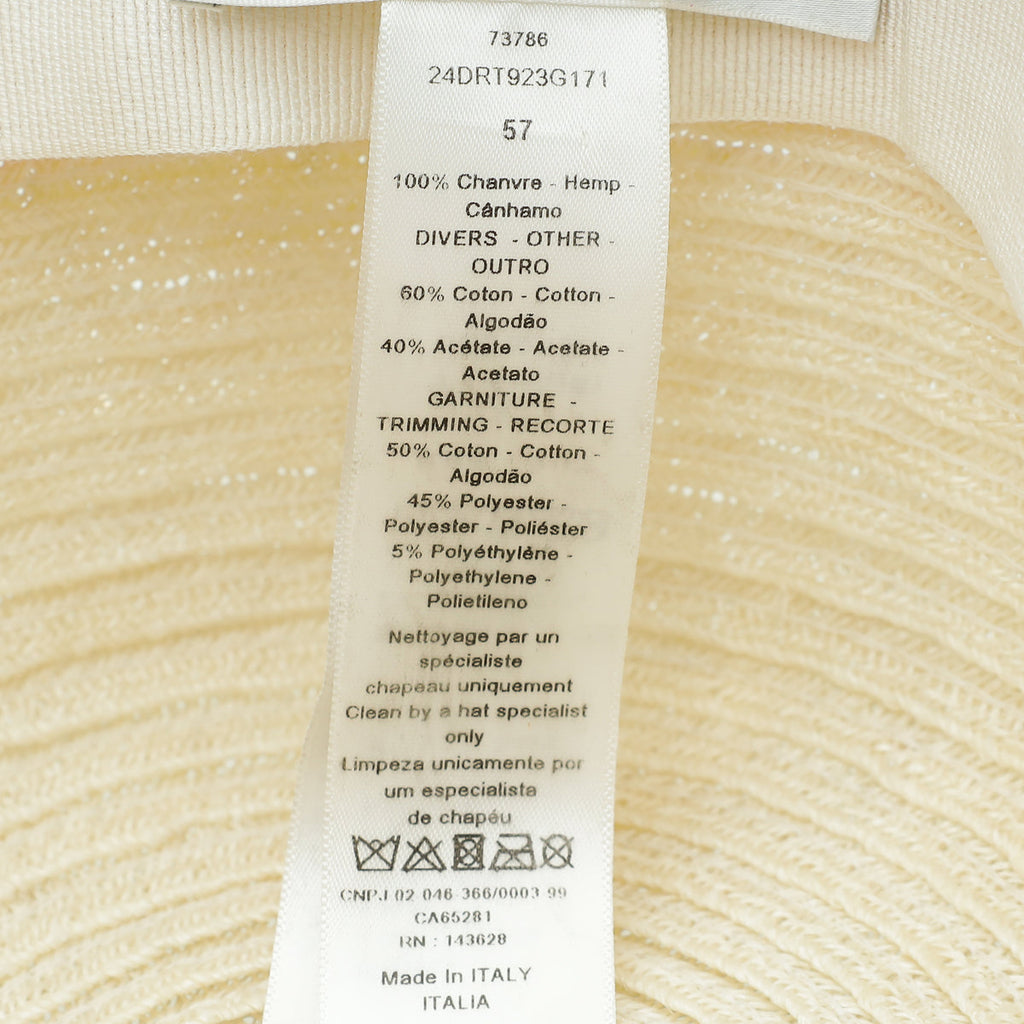 Christian Dior Bicolor Straw Bucket Hat