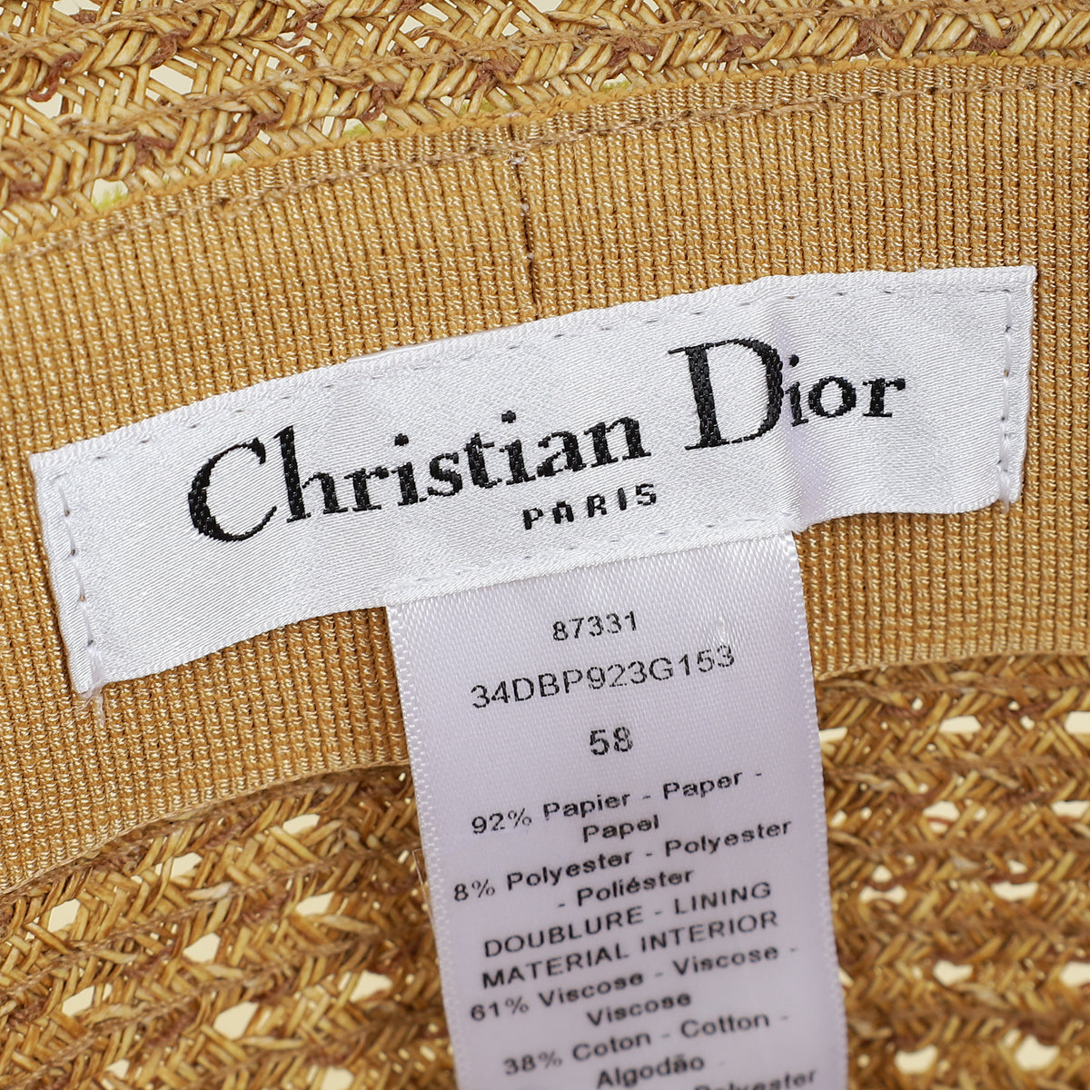 Christian Dior Bicolor D-Bobby Small Brim Hat 58