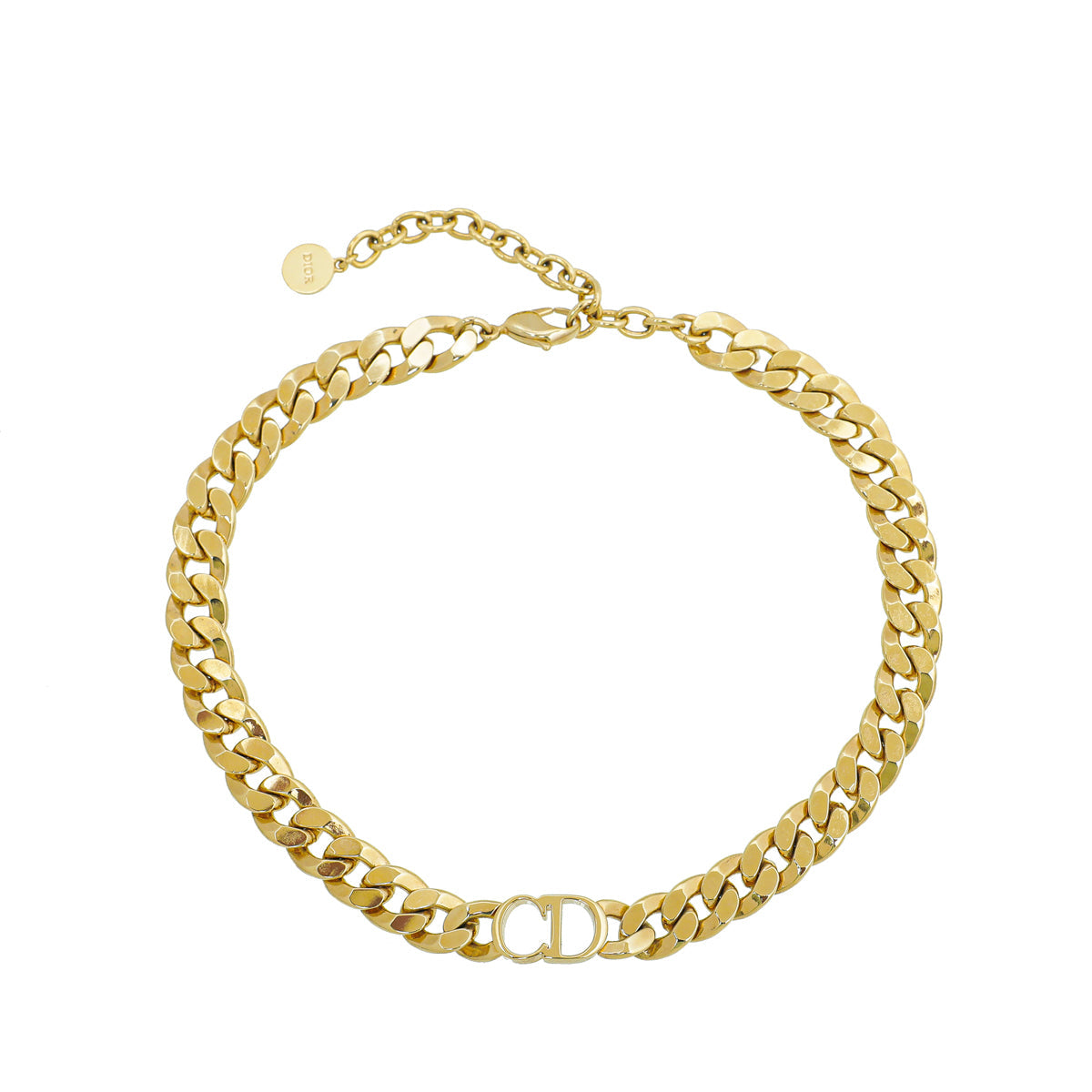 Christian Dior Gold CD Petit Choker Necklace