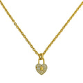 Christian Dior Gold J'Adior Heart Lock Clover Necklace