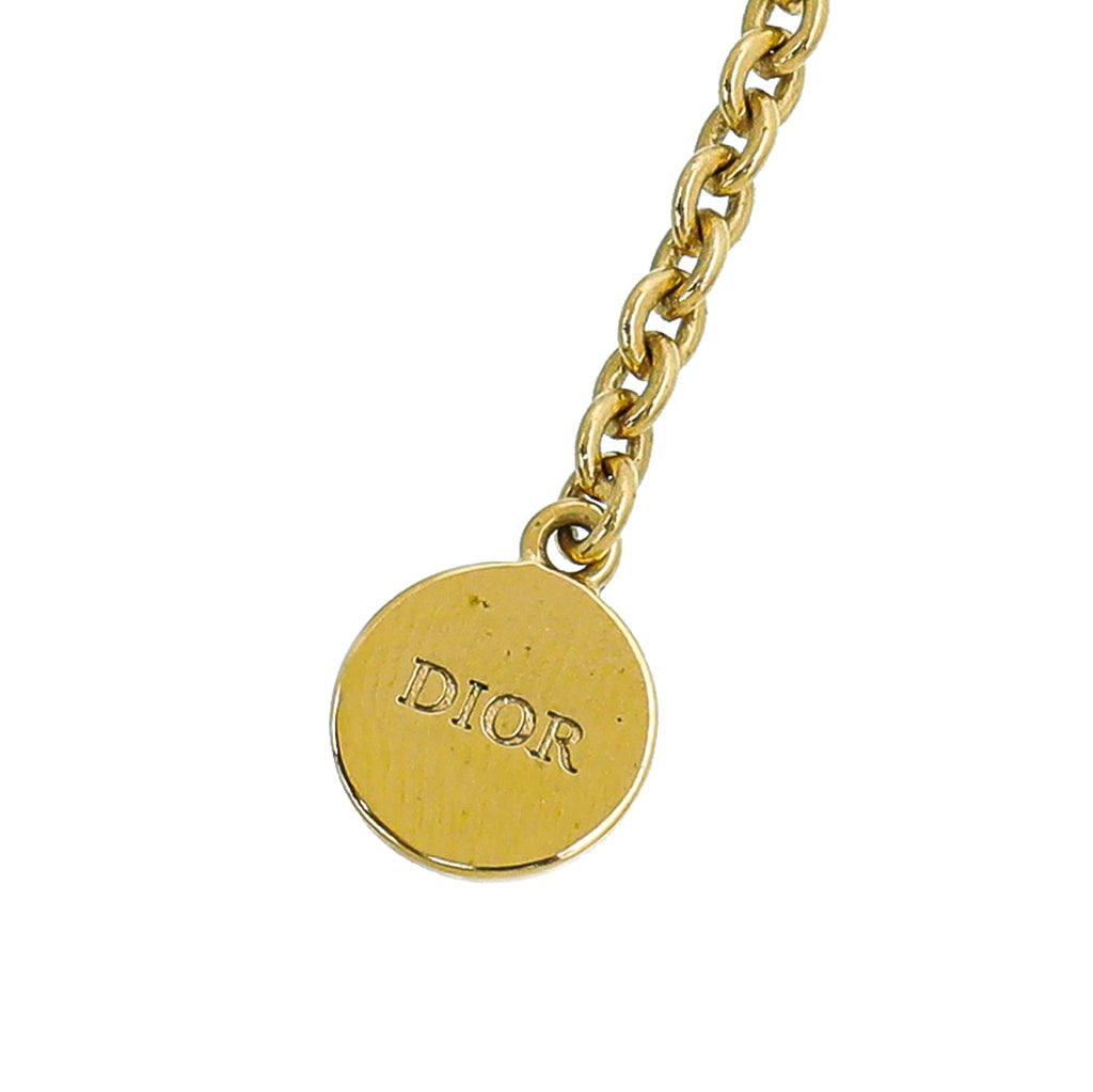 Christian Dior Gold J'Adior Heart Lock Clover Necklace