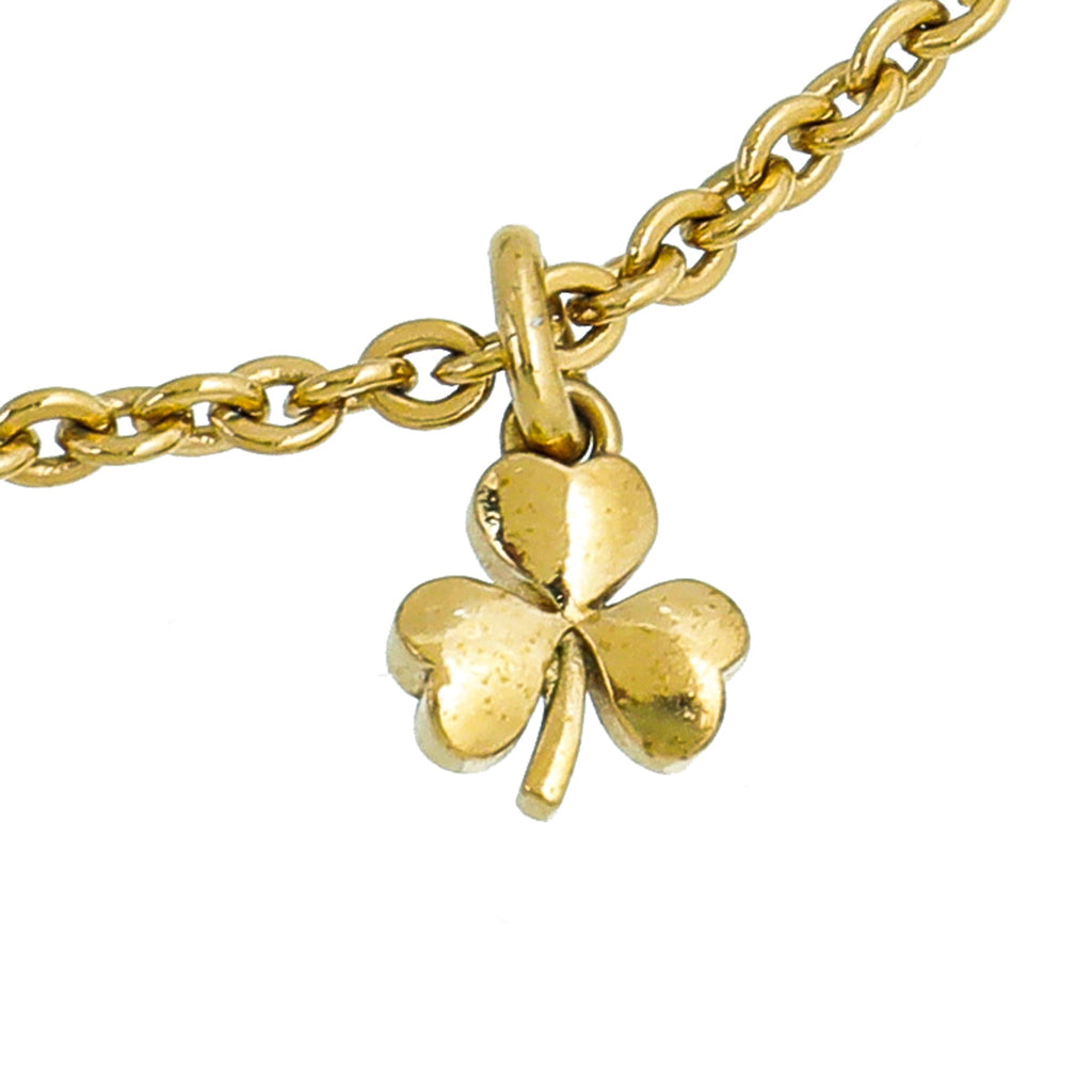 Christian Dior Gold J'Adior Heart Lock Clover Necklace