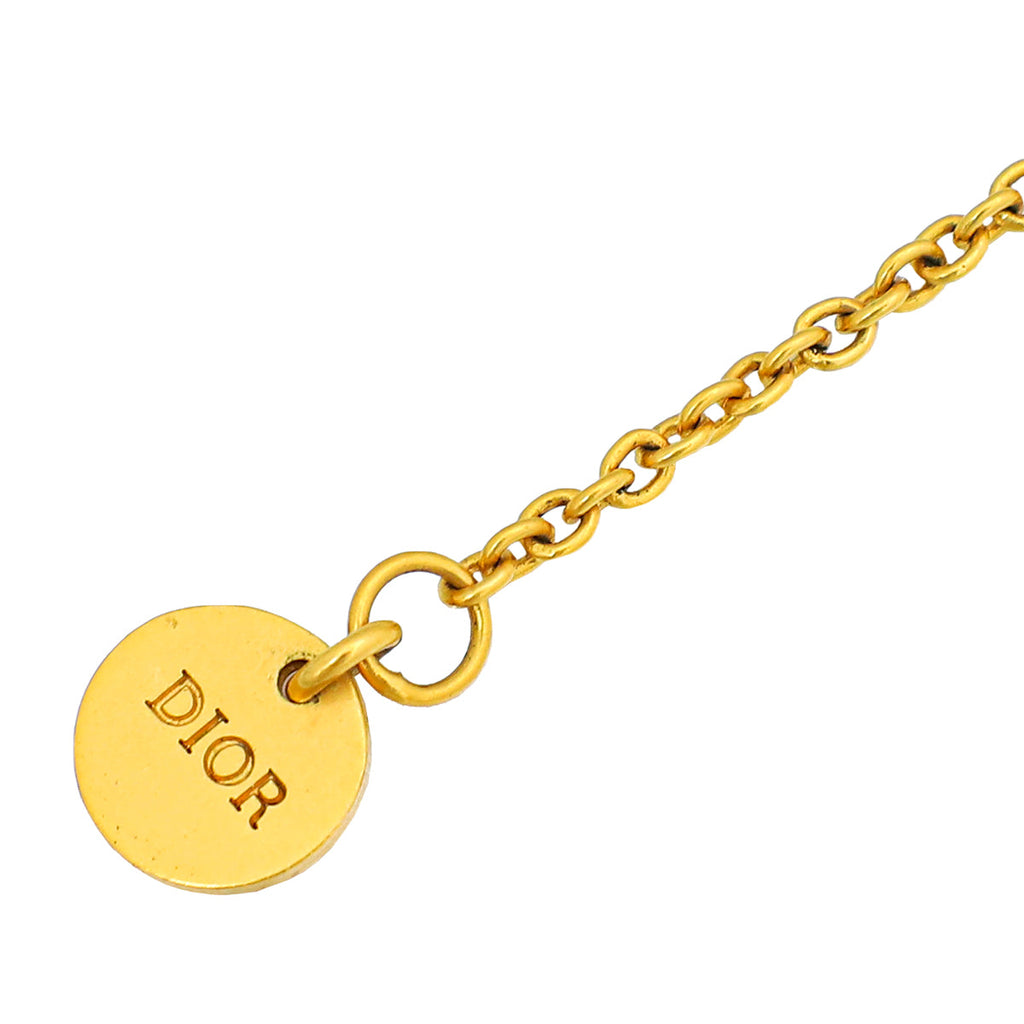 Christian Dior Bicolor Animal Pearl Bead Embellished Long Necklace