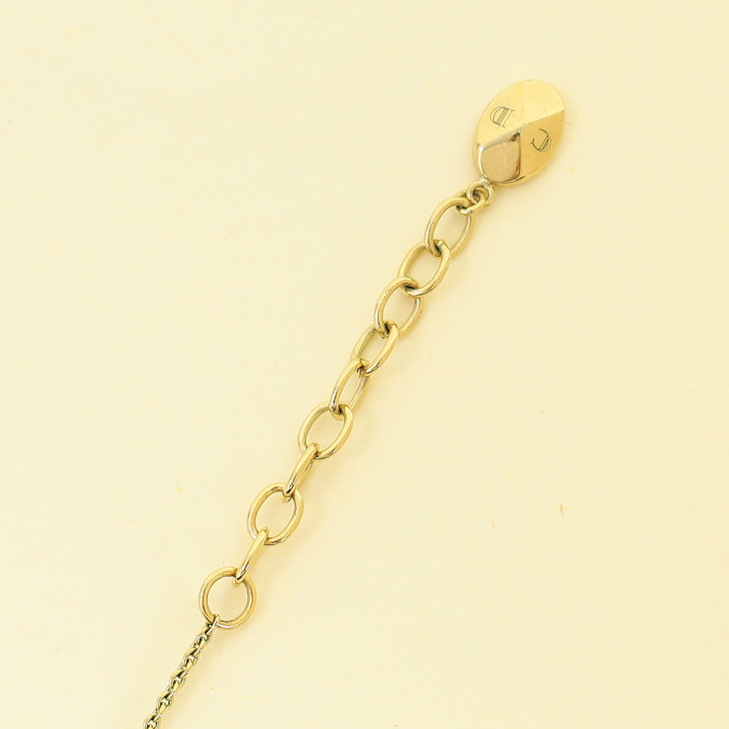 Christian Dior Gold Tribales Cannage Pendant Necklace