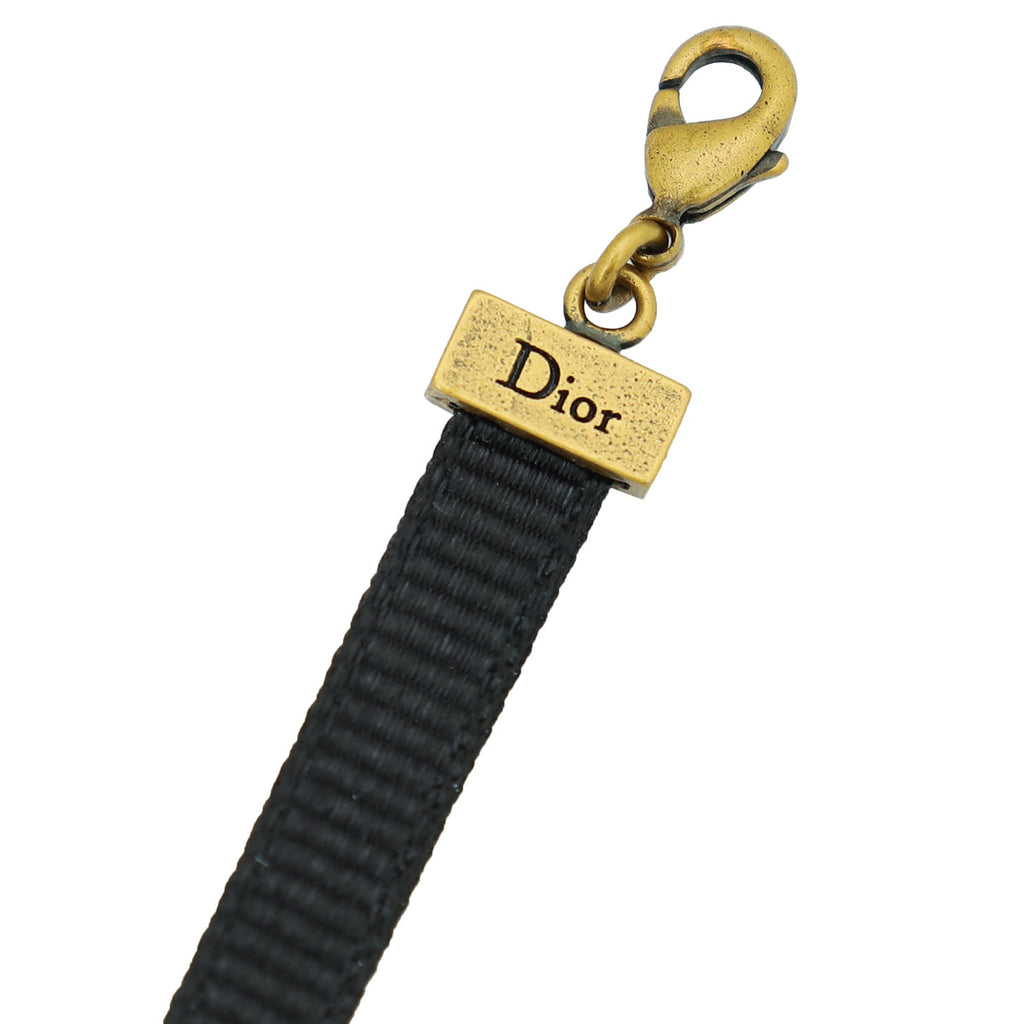 Christian Dior Black D'Porte-Bonheur Star Choker Necklace