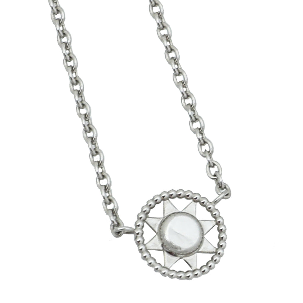 Christian Dior 18K White Gold Diamond Rose Des Vents Necklace