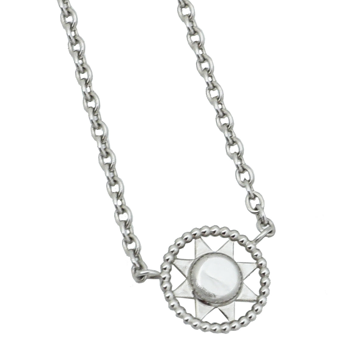 Christian Dior 18K White Gold Diamond Rose Des Vents Necklace
