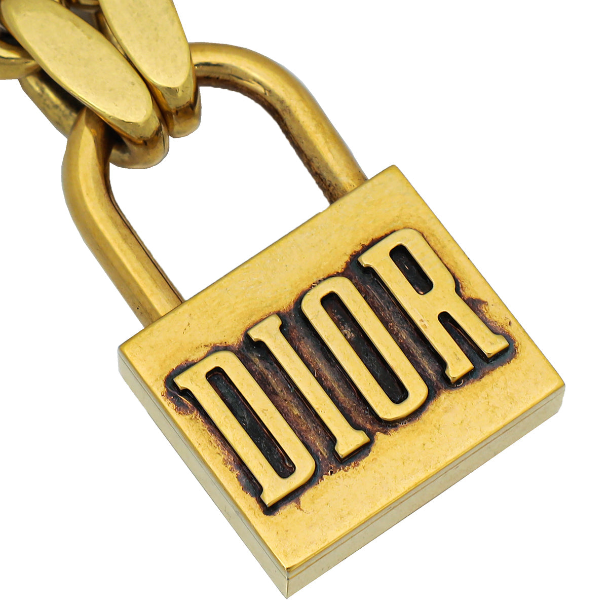 Christian Dior Aged Gold Finish Lucky Locket Choker Necklace