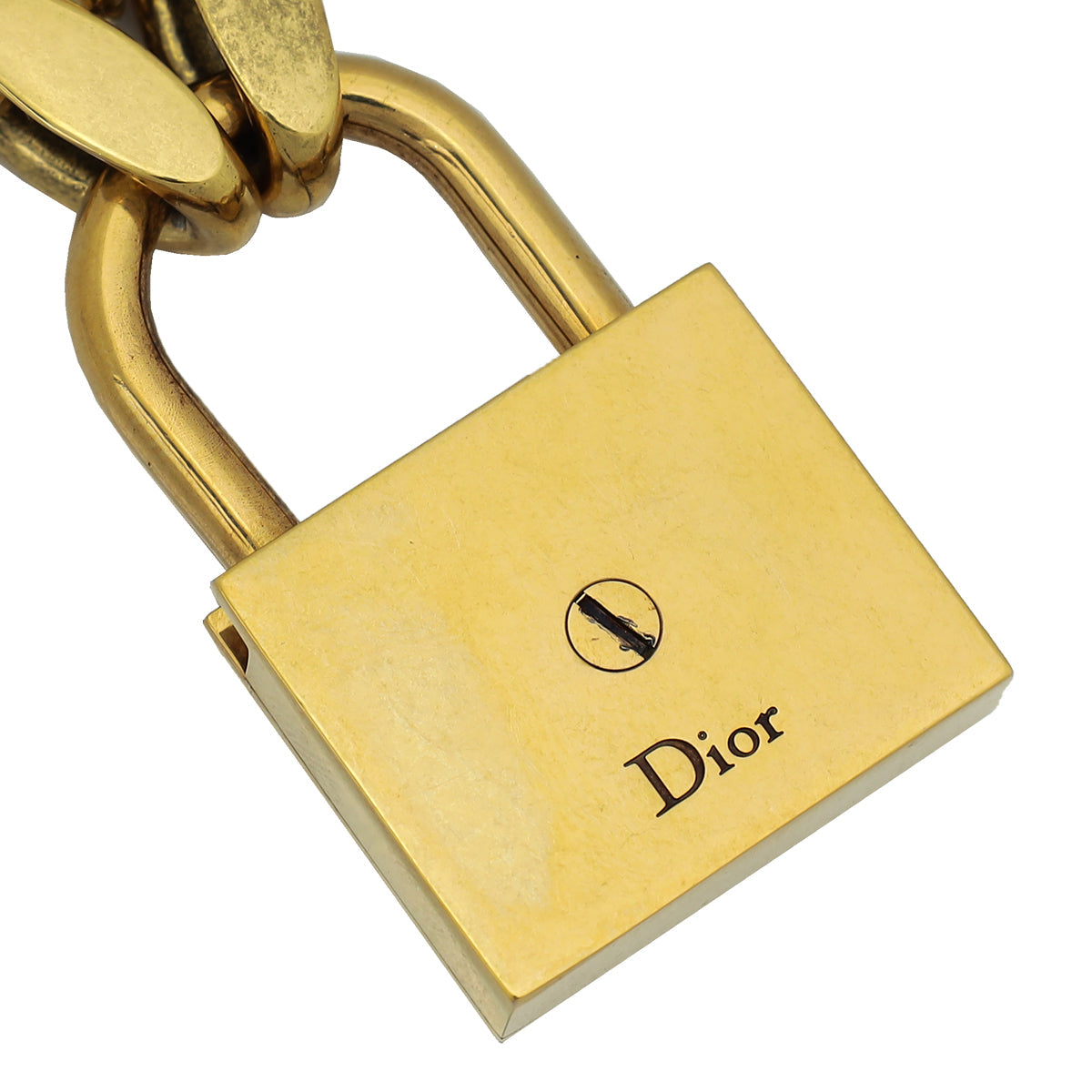 Christian Dior Aged Gold Finish Lucky Locket Choker Necklace