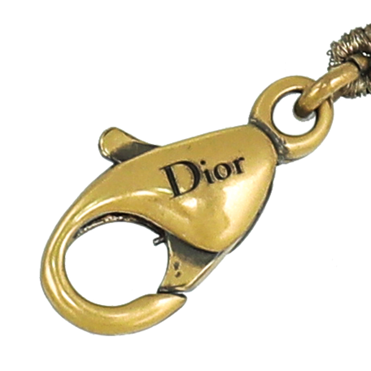 Christian Dior White Freshwater Pearl Bee CD Symbols Necklace