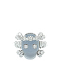 Christian Dior 18K White Gold Diamond Tete De Mort Skull Ring 50