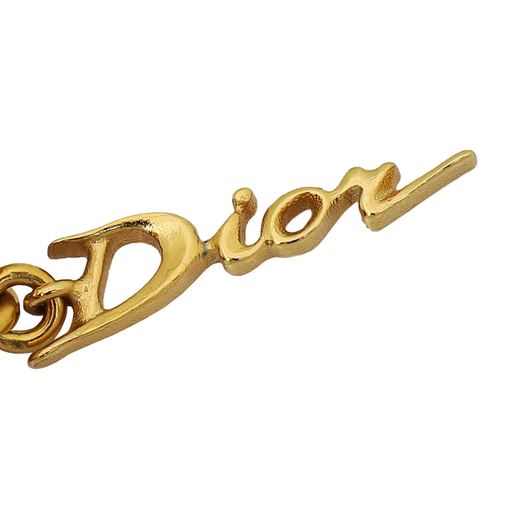 Christian Dior Gold Finish Bird & Heart Charm Medium Ring 54