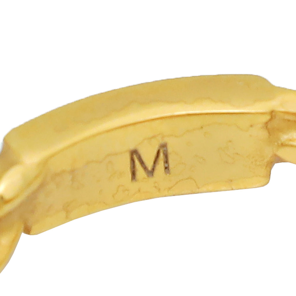 Christian Dior Gold Finish Bird & Heart Charm Medium Ring 54