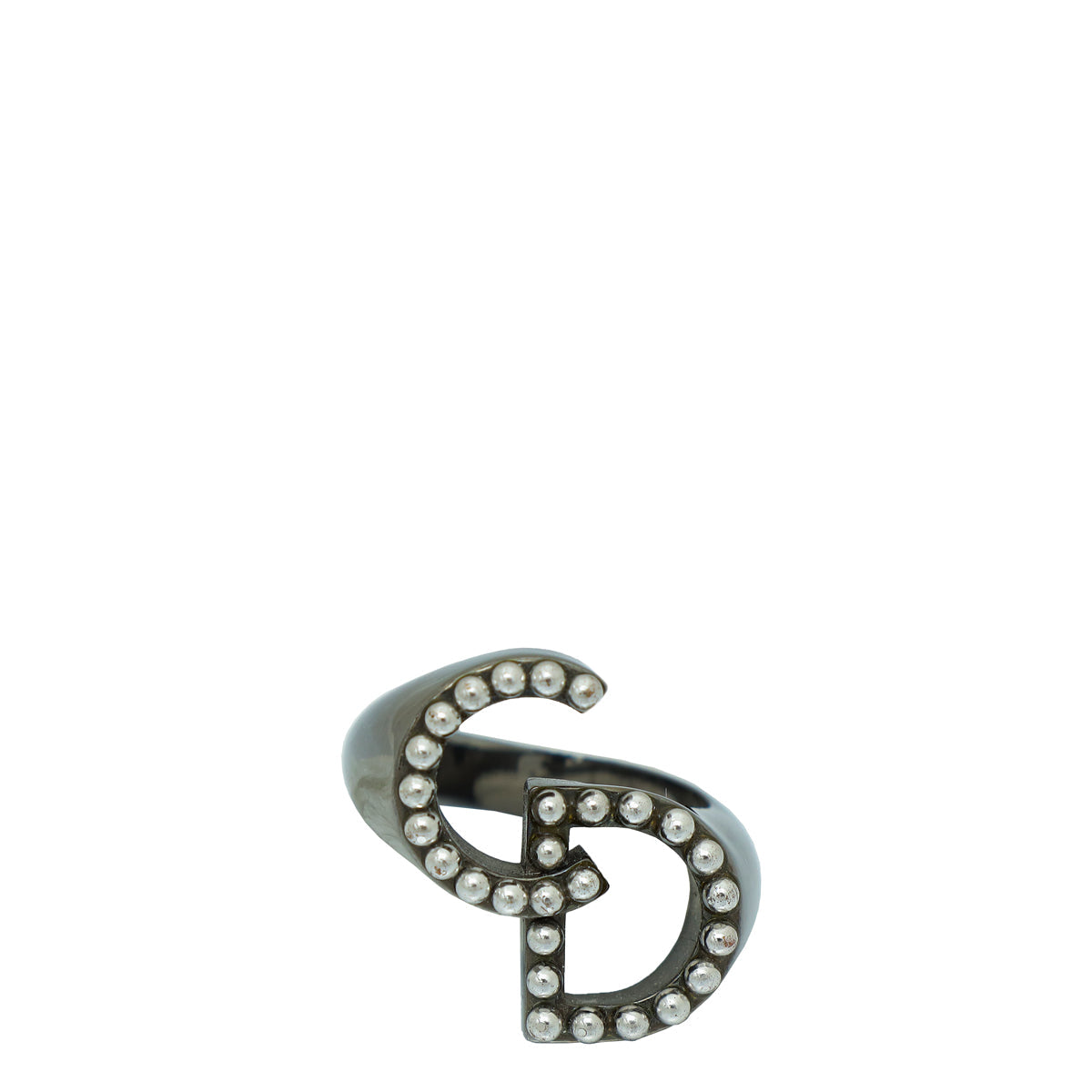 Christian Dior Ruthenium CD Beads Ring X/55