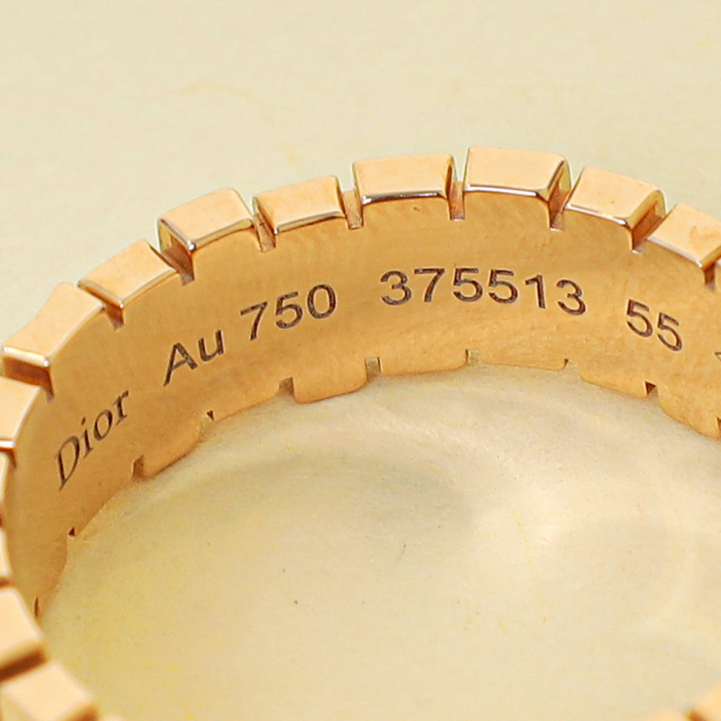 Christian Dior 18K Rose Gold GEM DIOR Diamond Ring 55