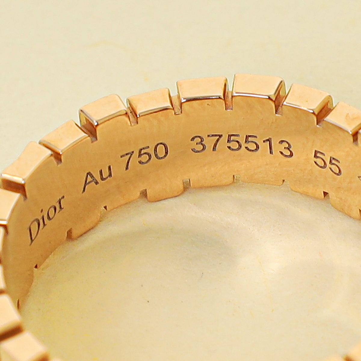 Christian Dior 18K Rose Gold GEM DIOR Diamond Ring 55