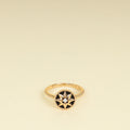Christian Dior 18K Rose Gold Rose Diamond Onyx Des Vents Ring 50