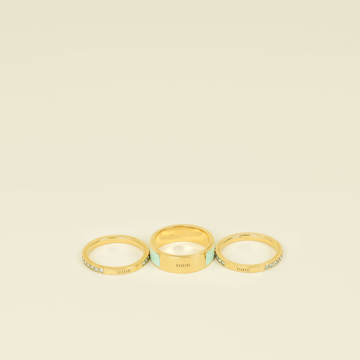 Christian Dior Aqua Green Dior Code Small Ring (3 PCS Set)