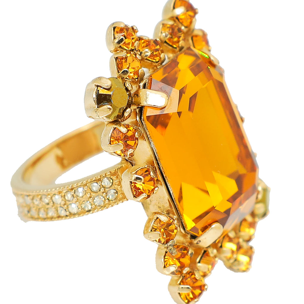 Christian Dior Yellow Miss Dior Crystal Ring 6/52