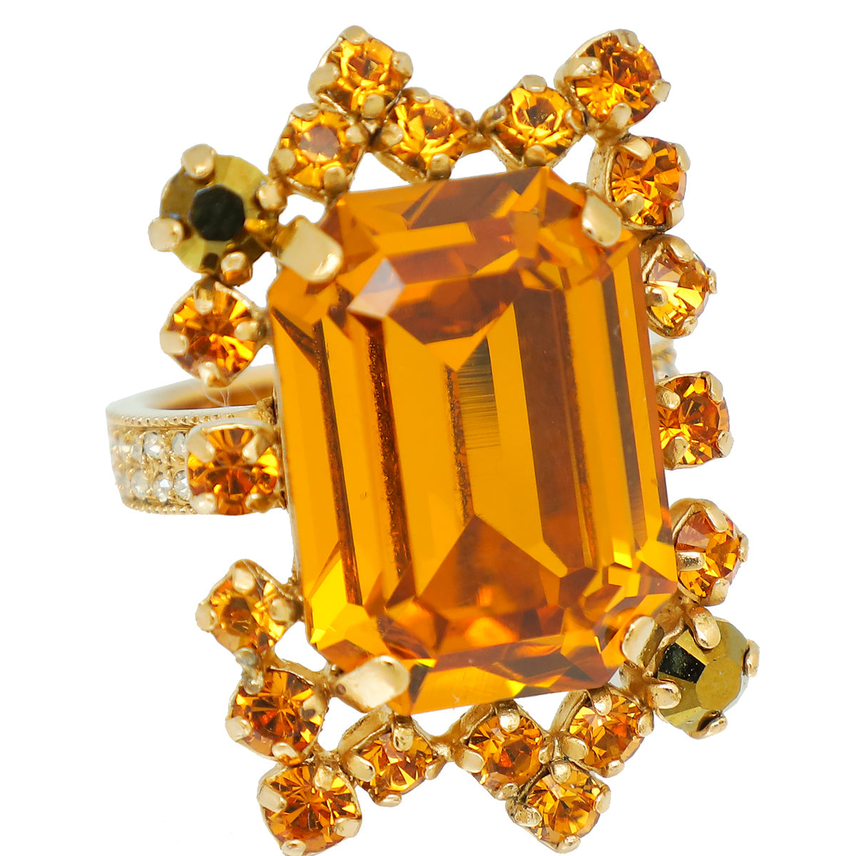 Christian Dior Yellow Miss Dior Crystal Ring 6/52