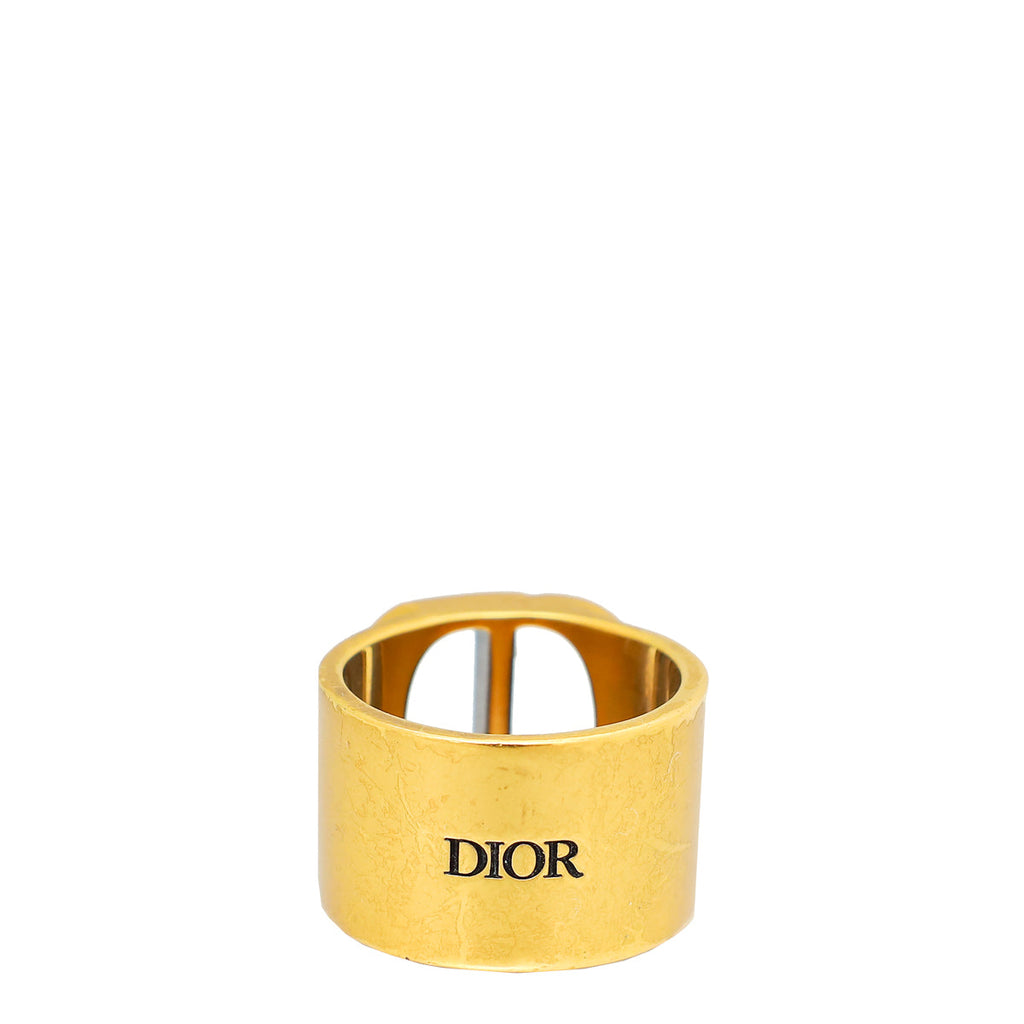 Christian Dior Antique Gold Montaigne 30 Medium Ring
