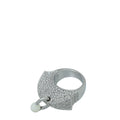 Christian Dior Silver Finish Crystal Ring