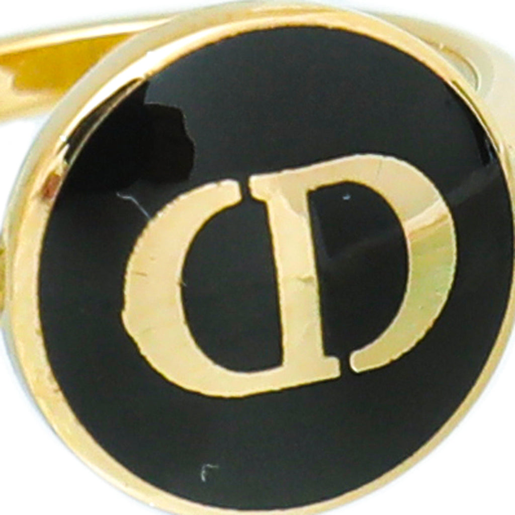 Christian Dior Black The Petit CD Logo Small Ring