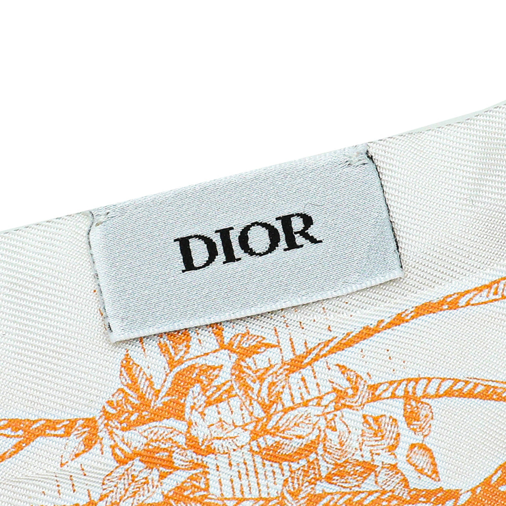 Christian Dior Orange ABCDior S "Soeur" Mitzah Scarf Twilly