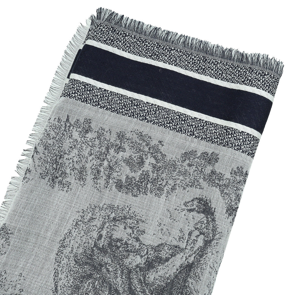 Christian Dior Bicolor Toile de Jouy Shawl