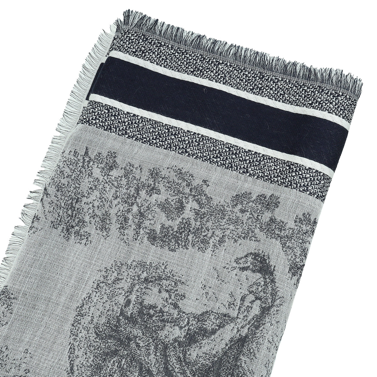 Christian Dior Bicolor Toile de Jouy Shawl